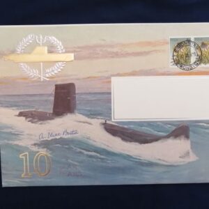 SA Navy submarine service 10 Year Anniversary commemorative cover - signed
