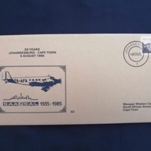 SA Airways Johannesburg - Cape Town commemorative cover