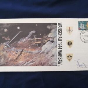 Warsaw flights 1944 commemorative cover - signed