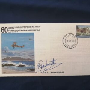 60th Anniversary SAAF Experimental Mail Service commemorative cover - signed