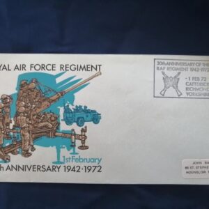 30th Anniversary Royal Air Force Regiment commemorative cover