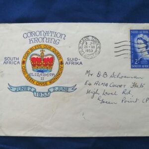 SA envelope celebrating Coronation 2 June 1953